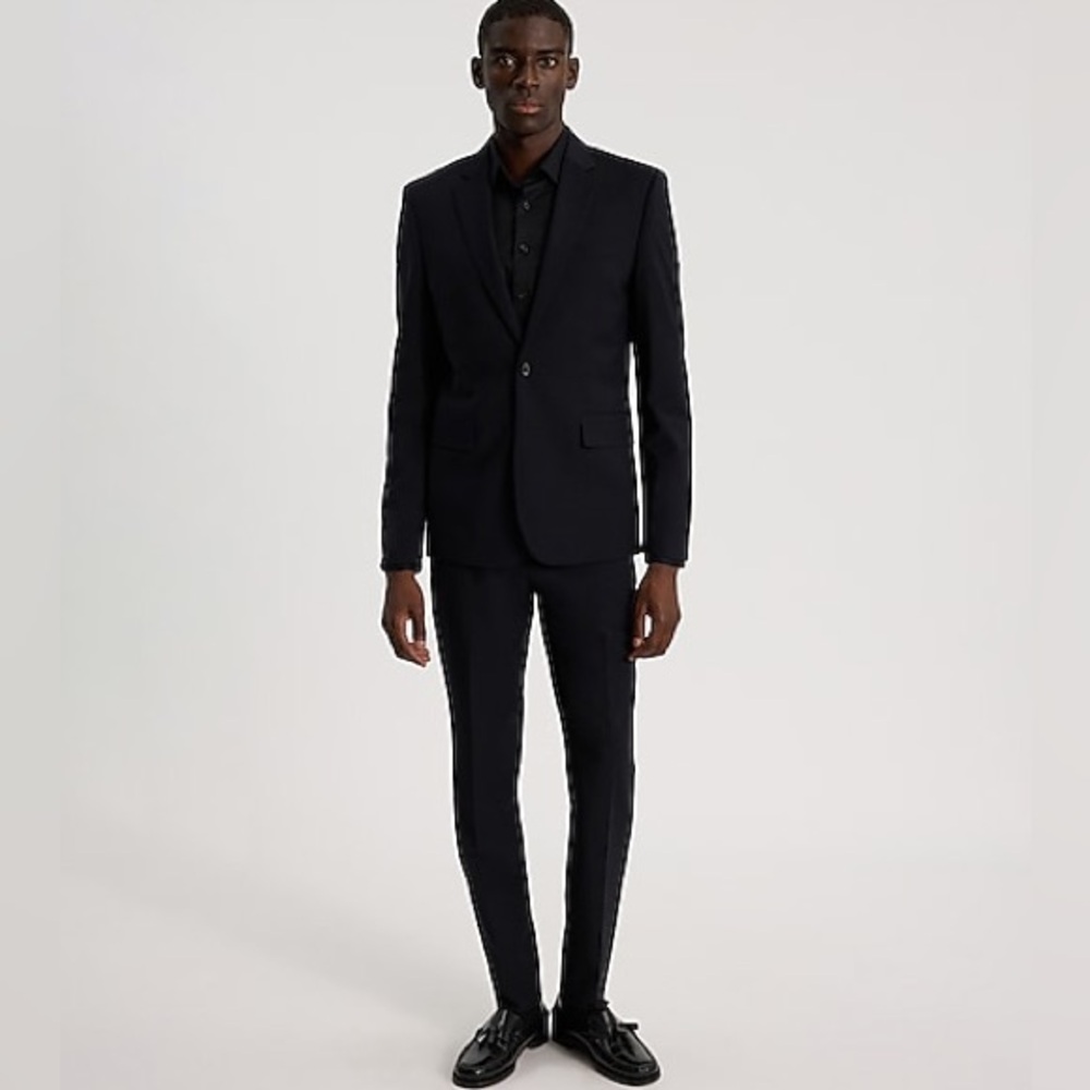 Express Men’s Extra Slim Black Wool-Blend Modern Tech Suit Jacket 38R - Picture 3 of 8